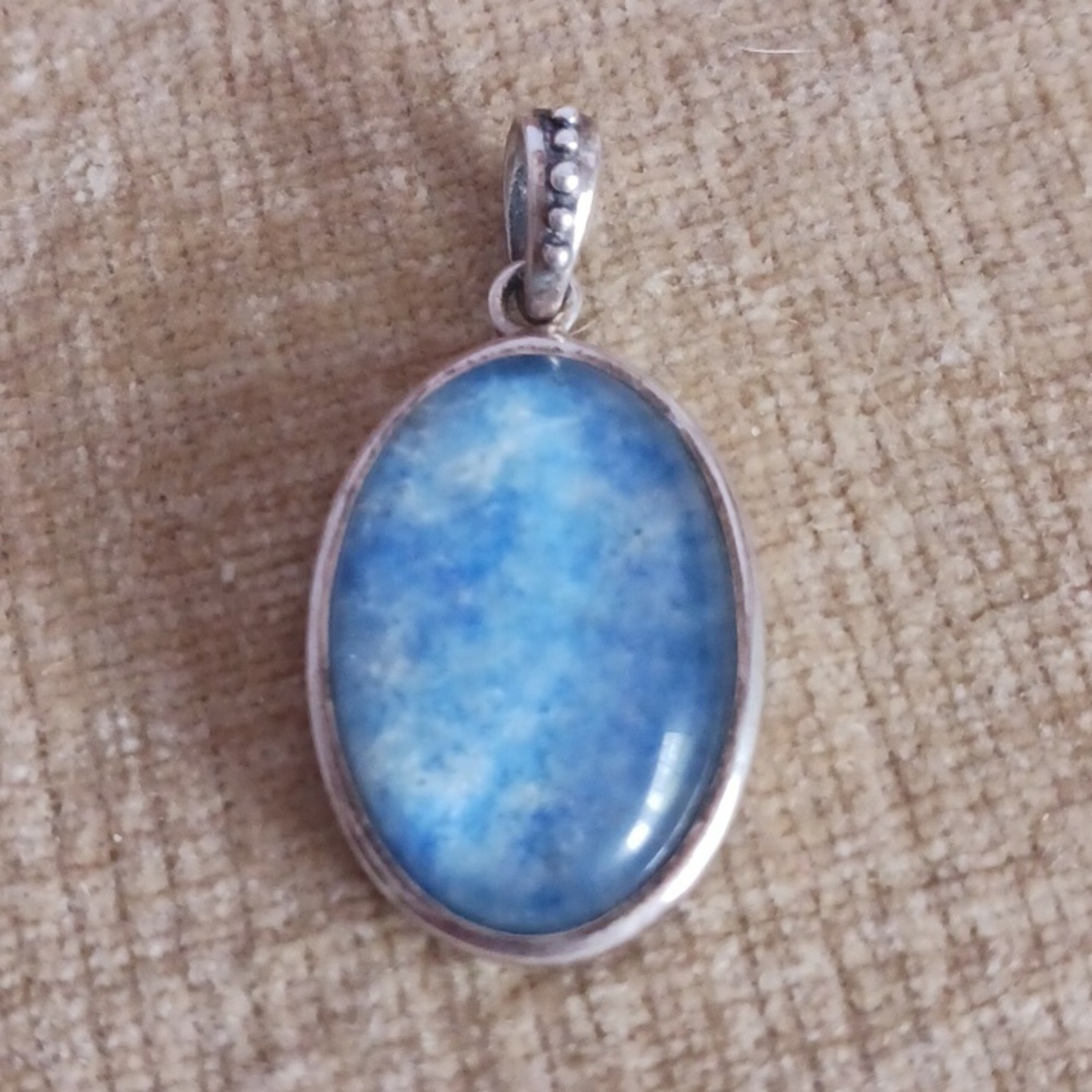 Vintage Barse Lapis Lazuli Oval Sterling Silver Pendant